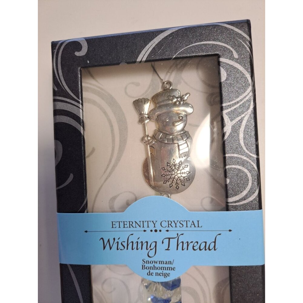New Eternity Crystal Wishing Thread Snowman Christmas Holiday Ornament in Box - Picture 2 of 9